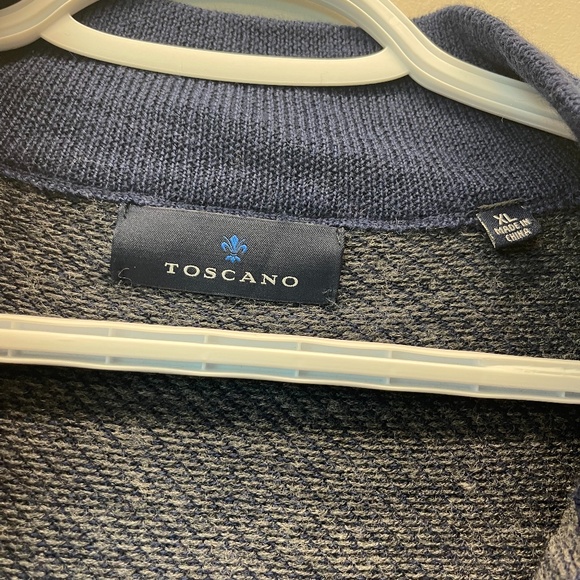 NWT Toscano Men's Quarter zip collar sweater - Picture 3 of 5